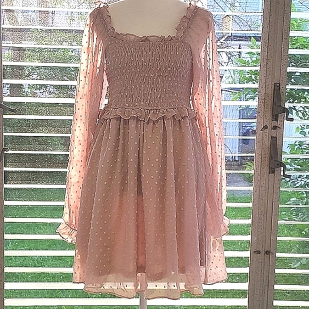 SALE ENTRO pink Summer Spring Fall Cruise Resort dress chic glam coquette Medium